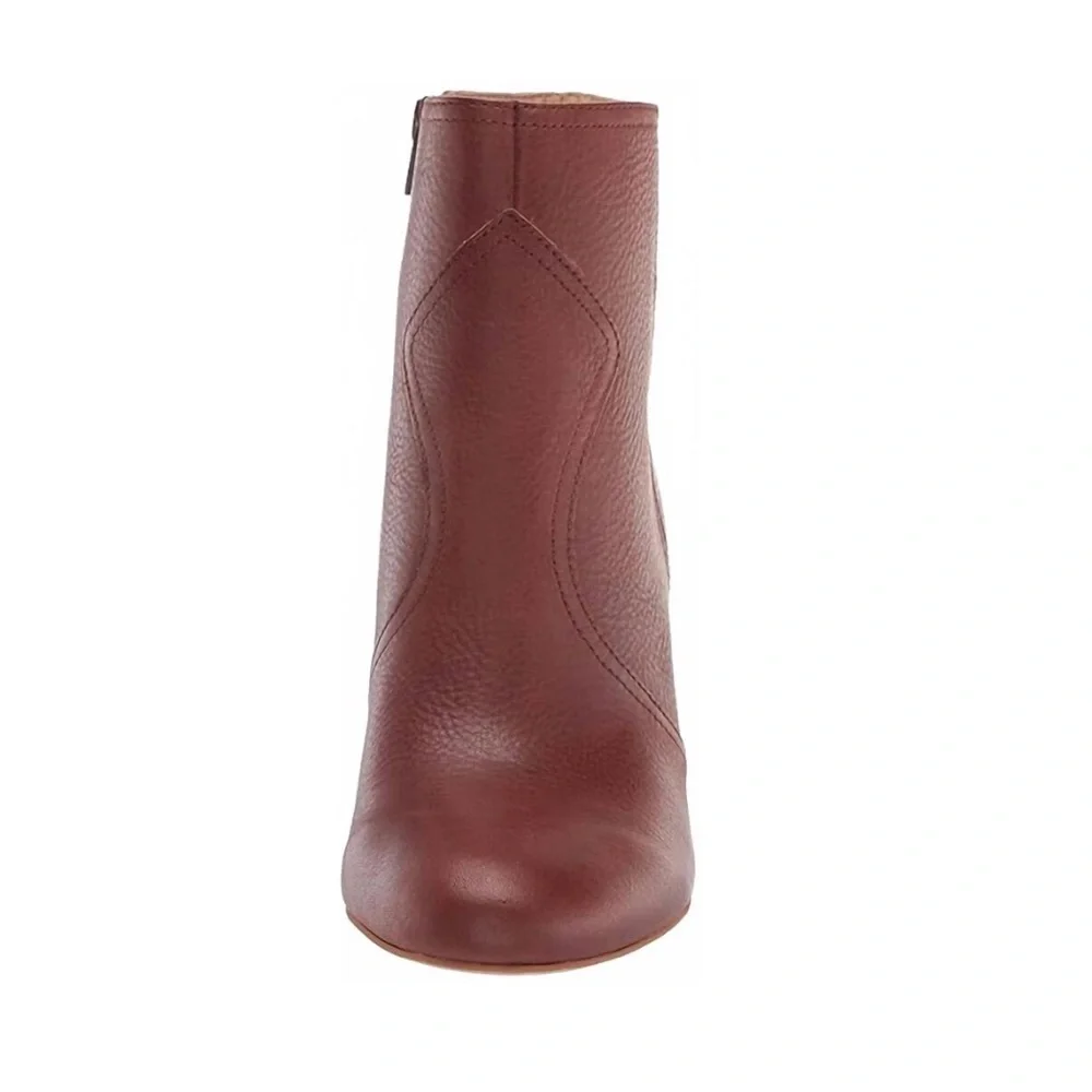 NWT LUCKY BRAND Leather Sheirin Ankle Boot Bootie Western Cognac Brown Size 7.5